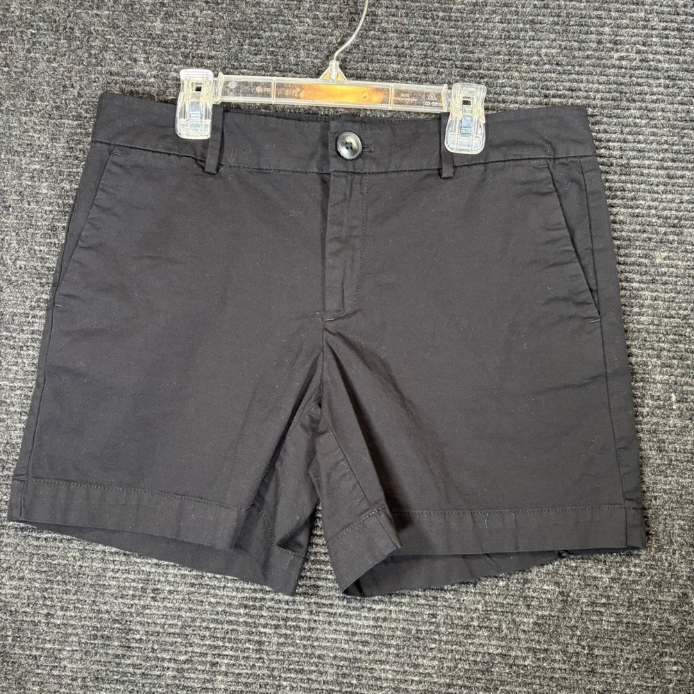 Ann Taylor Womens Black Chino Shorts Stretch Cotton Size‎ 6 57421